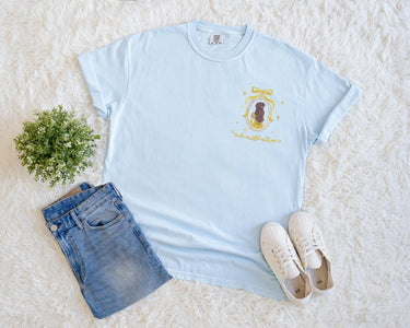 Chambray Embroidered Tale As Old As Time Tee (Pre-Order)